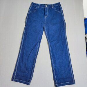Refuge Denim carpenter jeans women's size 07 dark wash ink blue colour loose fit